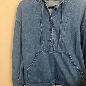 Denim Pullover Hoodie